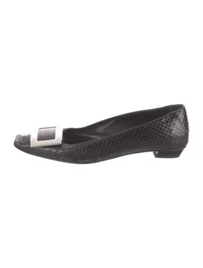Pre-owned Roger Vivier Python Flats In Multi