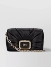 Roger Vivier Quilted Chain Shoulder Bag In Black