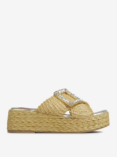 Roger Vivier Raffia Platform Mules