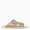 Roger Vivier "rafia Slidy Viv' Slides With Str In Brown