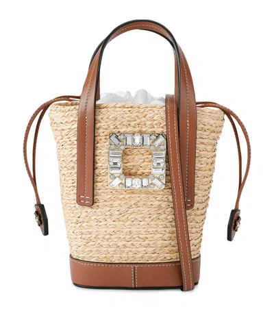 Roger Vivier Raffia Viv' Skate Bucket Bag