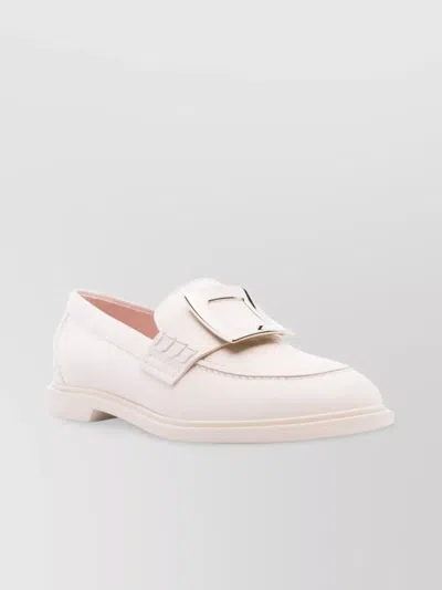Roger Vivier Ranger Leather Loafers Gold-tone Buckle
