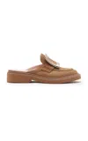 Roger Vivier Viv Rangers Buckle-detailed Suede Mule Loafers In Brown
