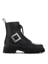 Roger Vivier Viv Rangers 40 Buckled Leather Ankle Boots In Black