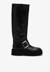 Roger Vivier Viv Rangers High Biker Boots In Black