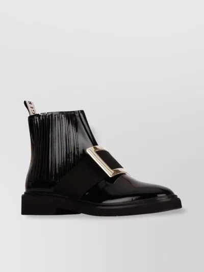 Roger Vivier Viv Rangers Met Buc Chels Bootie 25 In Black