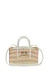Roger Vivier Rectangular Woven Bag With Decorative Buckle And Versatile Straps In Multi