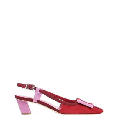 Roger Vivier Red Color Block Pumps