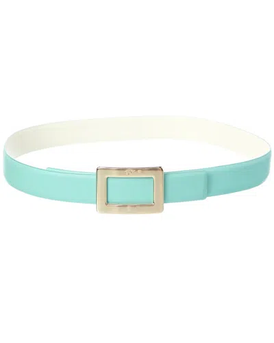 Roger Vivier Reversible Leather Belt In Blue