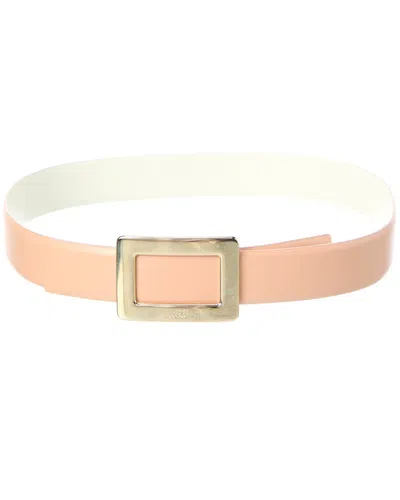 Roger Vivier Reversible Leather Belt In Pink