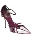 Roger Vivier Rhanya Leather & Satin Pump In Purple