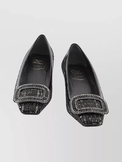 Roger Vivier Rhinestone Buckle Pumps Skyscraper Heel In Black