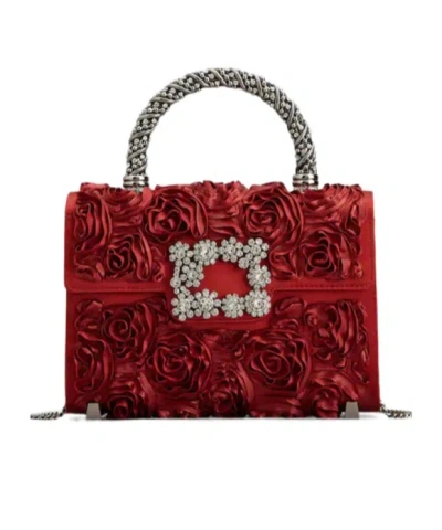 Roger Vivier Rose-embellishment Tote Bag In Red