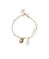 Roger Vivier Rose Pearls Bracelet In Gold