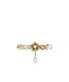 Roger Vivier Rose Pearls Hair Clip In Gold