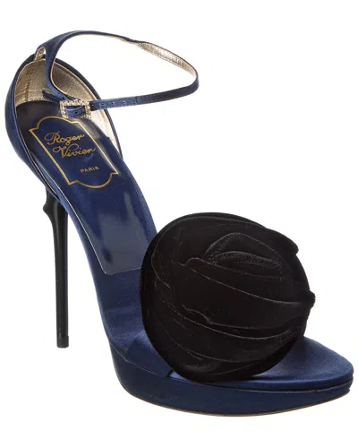 Roger Vivier Rose Satin & Velvet Platform Sandal