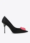 Roger Vivier Rose Vivier 100 Satin Pumps In Multi