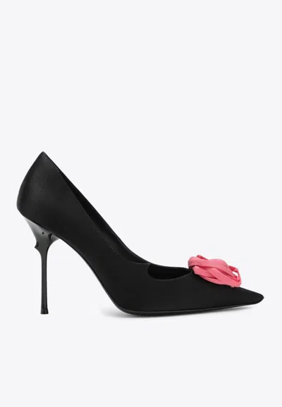 ROGER VIVIER ROSE VIVIER 100 SATIN PUMPS