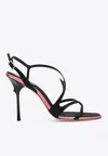 Roger Vivier Rose Vivier 100 Strappy Satin Sandals In Black