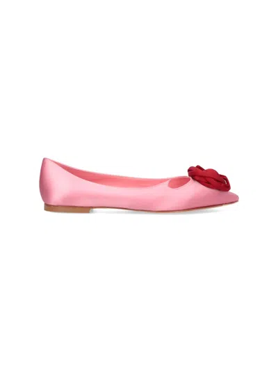 Roger Vivier 'rose Vivier' Ballet Flats In Pink