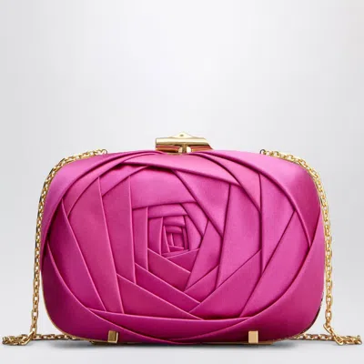 Roger Vivier Rose Vivier Clutch In Satin Candy Pink
