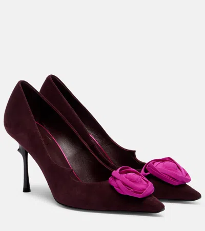 Roger Vivier Rose Vivier Pumps In Suede In Burgundy