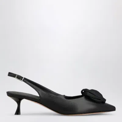 Roger Vivier Rose Vivier Mini Slingback Pumps In Leather In Black