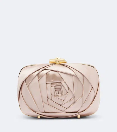 Roger Vivier Rose Vivier Satin Clutch In Rosa