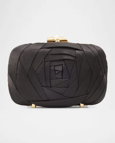 Roger Vivier Rose Vivier Sculptural Satin Clutch Bag In Brown