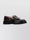 Roger Vivier Viv' Rangers Black Loafers With Metal Buckle In Black