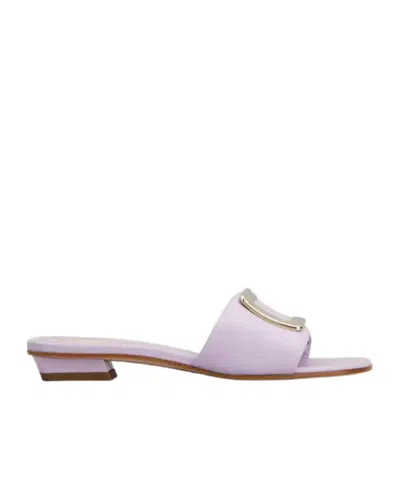 Roger Vivier Logo-engraved Open-toe Mules In Purple