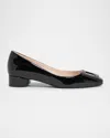 Roger Vivier Roundy Patent Buckle Ballerina Pumps In Black