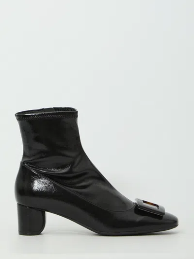 Roger Vivier Belle Vivier Ankle Boots Buckle Block Heel In Black
