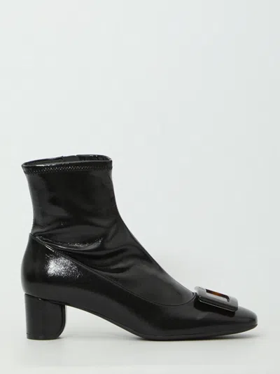 Roger Vivier Roundy Turtle Stretch Ankle Boots In Black