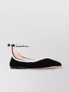 Roger Vivier Roundytoe Pearl Soft Ballerina In Black