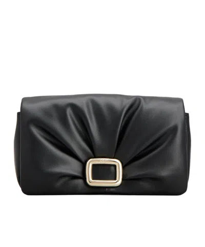 Roger Vivier Ruched Detailed Mini Crossbody Bag In Black