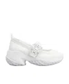 Roger Vivier Viv' Match Embellished Sneakers In White