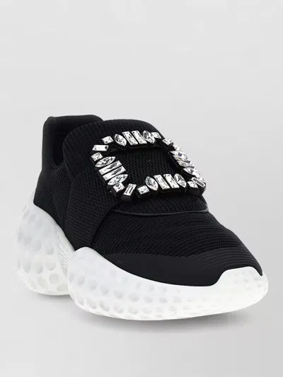 Roger Vivier Run Light Sneakers Strap Mesh Rubber Sole In Black