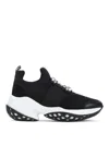 Roger Vivier Roger Viv Mesh Crystal Embellished Slip On Sneakers In Black Nylon