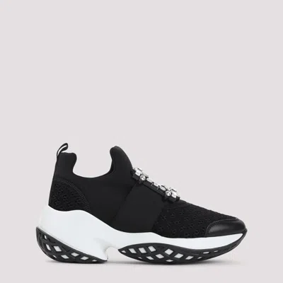 Roger Vivier Run Strass Buckle Sneakers In Black