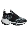 Roger Vivier Run Viv In Blue Leopard Print Polyester In Multi