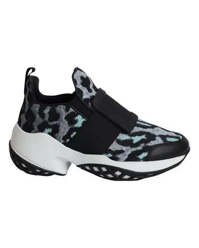 Roger Vivier Run Viv In Blue Leopard Print Polyester In Multi