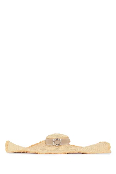 ROGER VIVIER RV BROCHE EXTRA RAFIA HAT