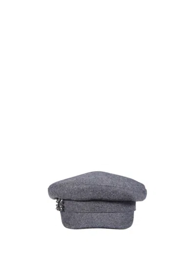 Roger Vivier Rv Broche Sailor Cap In Gray
