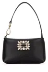 Roger Vivier Rv Nightlily Buckle Embellished Shouder Bag In Black