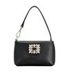 Roger Vivier Rv Nightlily Buckle Embellished Shouder Bag In Black