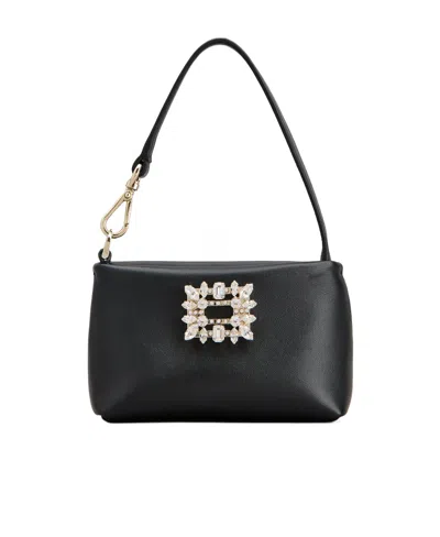 ROGER VIVIER ROGER VIVIER RV NIGHTLILY BUCKLE EMBELLISHED SHOUDER BAG