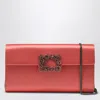 Roger Vivier Salmon Pink Satin Efflorescence Clutch Bag With Buckle Women