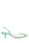 Roger Vivier Virgule Strass Buckle Slingback Pumps In Pvc In 1j67