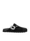 Roger Vivier Minimalist Black Flats With Rounded Toe And Low-profile Sole In Black